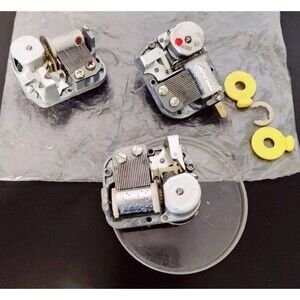 Lot of Three Sankyo Rotating Whine Up Music Box Movement Mechanisms Japan
